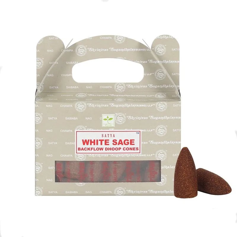 White sage backflow incense cones Satya